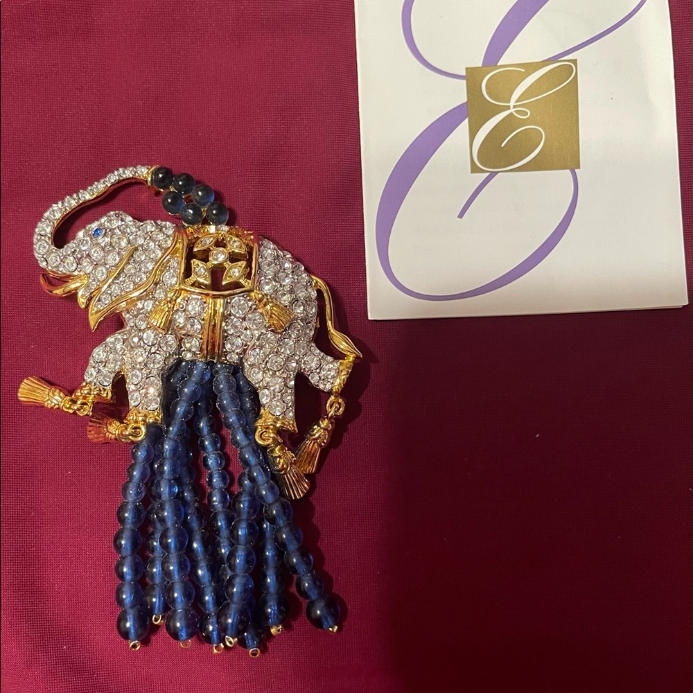 Vintage 1993 Elizabeth Taylor Avon Elephant Walk Brooch